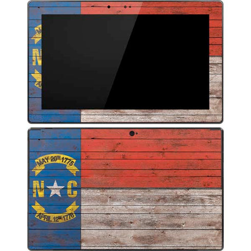 North Carolina Flag Dark Wood Surface Pro Tablet Skin